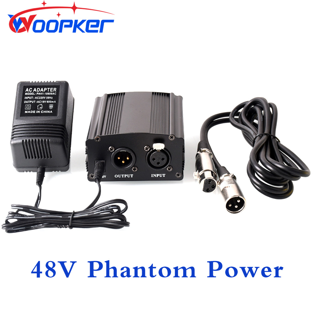 Xlr Microphone Condenser - Woopker 48V Phantom Power Supply con