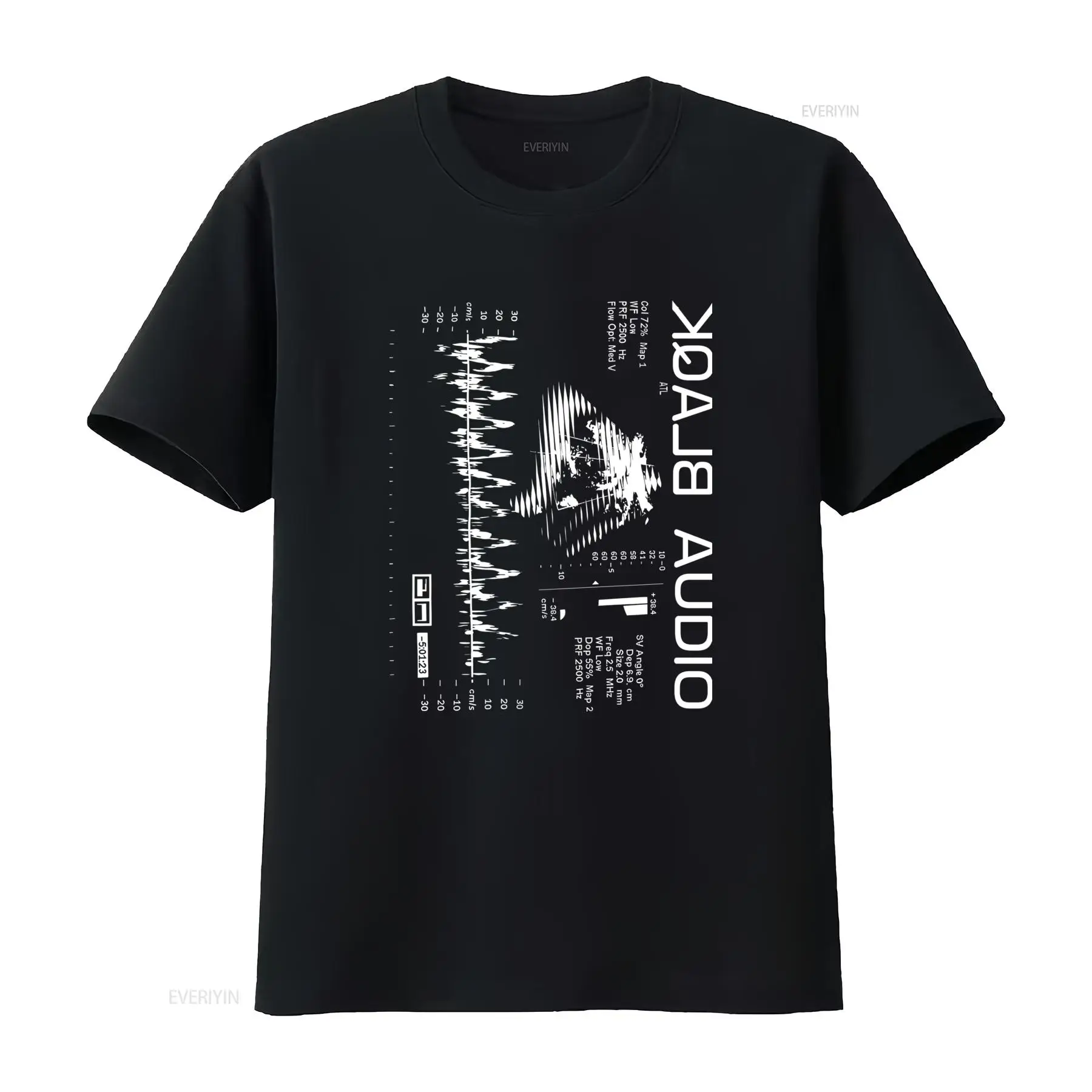 Audio Music Wave - T-shirt vintage lavata da uomo con