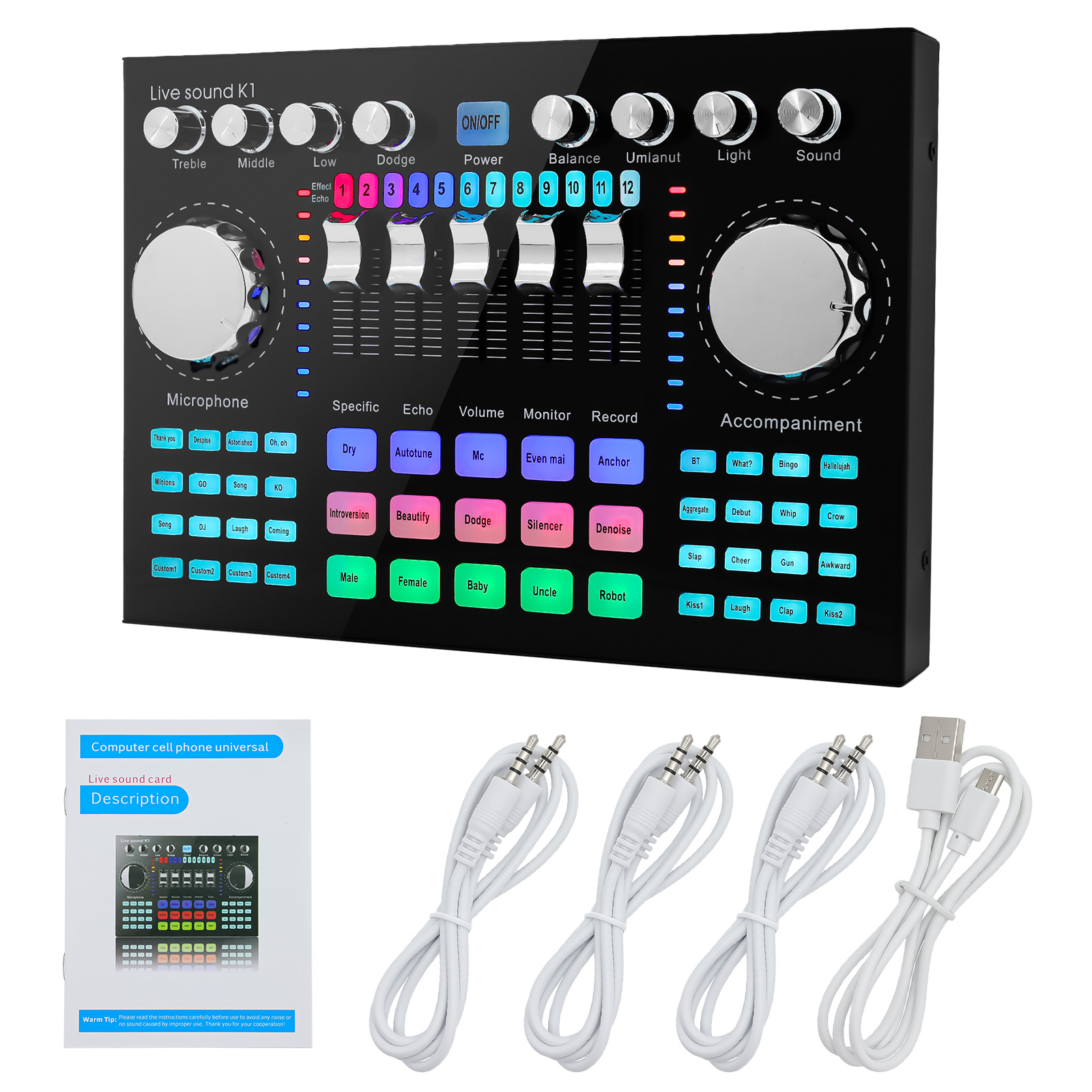 Mixer Audio K1, Scheda Audio L - Audio Music Voice Changer recensione e prezzo