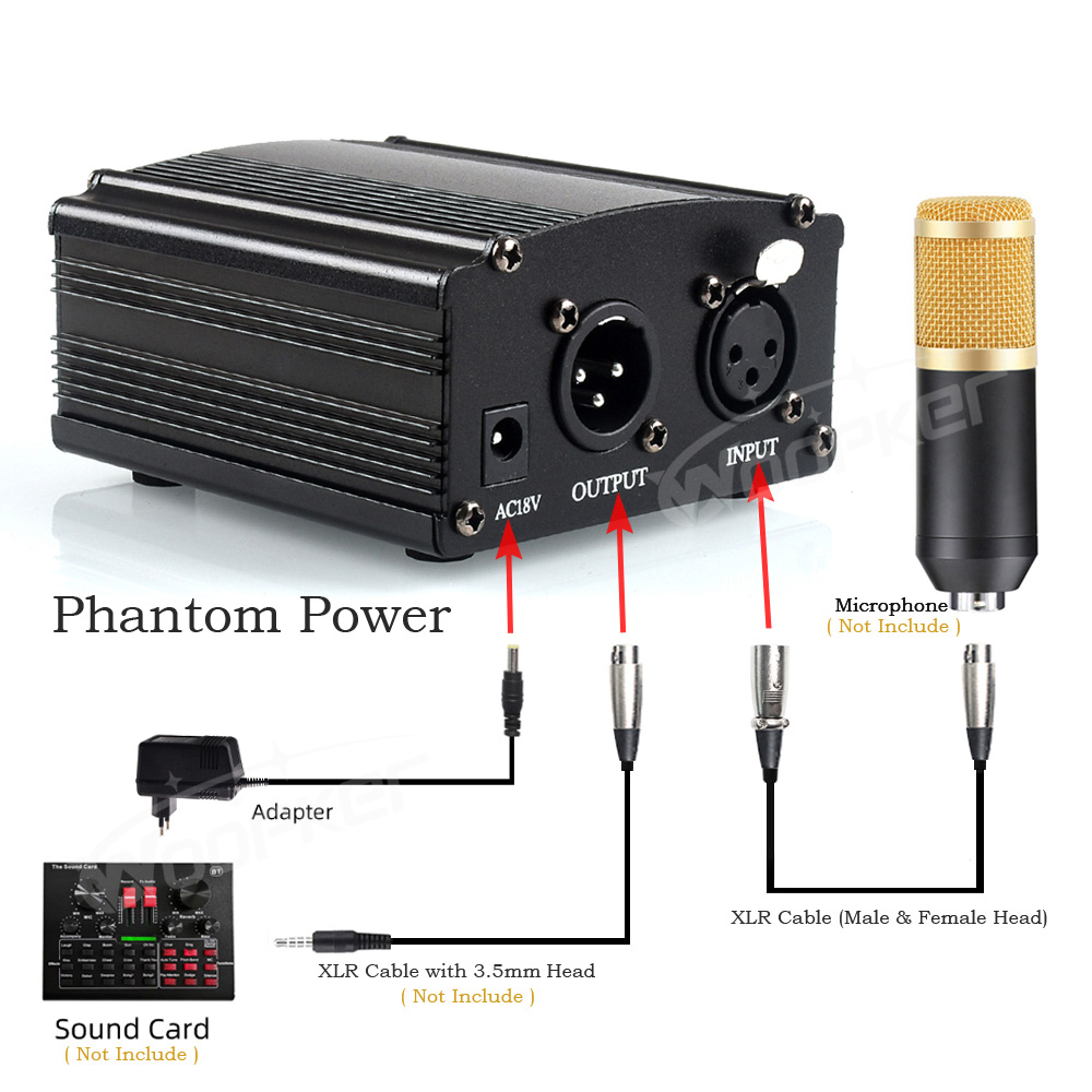 Woopker 48V Phantom Power Supp - Xlr Microphone Condenser recensione e prezzo